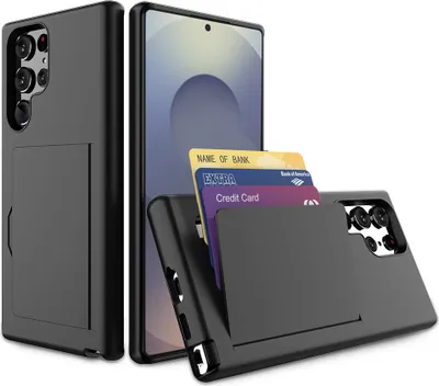 Produktbild von Smartphonica Handyhülle Geeignet für Samsung Galaxy S25 Ultra starke TPU mit Kartenschlitz - TPU starke Hülle mit Kartenschlitz - Schwarz