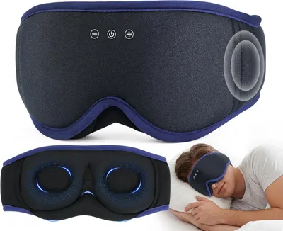 Produktbild von Bluetooth-Schlafmaske mit Kopfhörern für Damen und Herren, vollständige Lichtundurchlässigkeit und Komfort die ganze Nacht, Schlafmaske, Schlafkopfhörer, weiche Kopfhörer zum Schlafen, Reisen, Bett