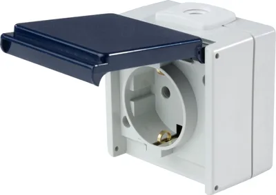 Produktbild von as-Schwabe Aufputz-Steckdose 1-fach 2 Leitungseinführungen 230V 16A IP54