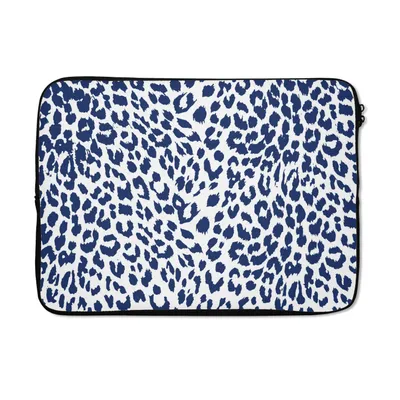 Produktbild von MuchoWow® Laptop Hülle 13 Zoll Panther Druck - Blau - Flecken Laptoptasche - Laptophülle - Sleeve - Rundumschutz