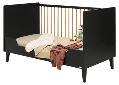 Produktbild von ToiToiKids Xem Bett – 70 x 140 cm – Mattschwarz/Eiche | Bopita