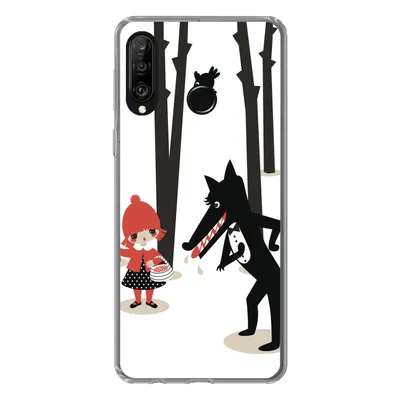 Produktbild von MuchoWow® Handyhülle Schutzhülle Hülle für Huawei P30 Lite Rotkäppchen - Wolf - Wald Silikon Softcase Handy Hülle - Handyhülle