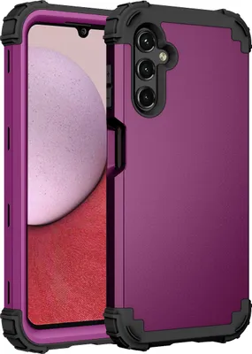 Produktbild von Handyhülle für Samsung Galaxy A14 5G/4G Hybrid 3 in 1 PC TPU Stossfest Robust Hülle Lila