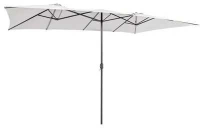 Zdjęcie produktu dla Parasol dwustronny - XXL - Parasol ogrodowy - Parasol tarasowy - Parasol targowy - Bardzo duży, wymiary 426x265 cm