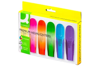 Immagine prodotto di Q-Connect® KF16042 Evidenziatore Premium - circa 2 - 5 mm, confezione da 6