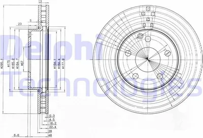 Produktbild von 2x DELPHI Bremsscheibe BG3755C 54 5mm 295mm