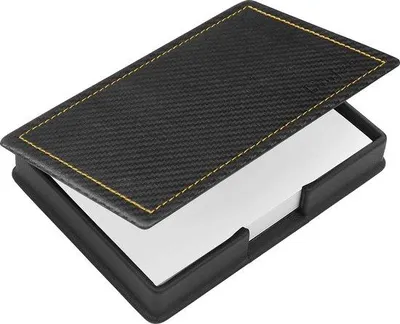 Produktbild von Leder-Notizbuch, handgefertigt in Deutschland, schwarz, Carbon, Gold-Verzierungen