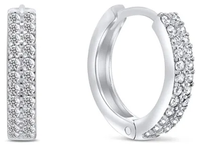 Image de Boucles d'oreilles rondes intemporelles en argent EA343W