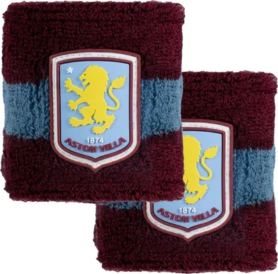 Obrázok produktu pre Aston Villa FC - náramok na ruku (balenie 2 ks) TA14179 (jedna veľkosť) (červené víno/modrá)