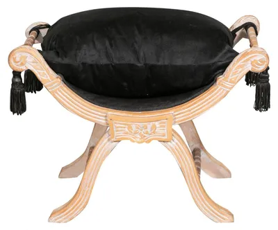 Sitzhocker Polsterbank 76x48x56 cm Stoff Französischer Stil