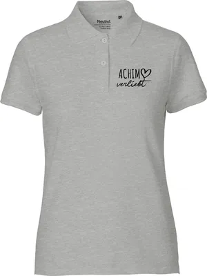 Produktbild von Huuraa Damen Polo Shirt Achim verliebt XL Sport Grey Bio Baumwolle Fairtrade Poloshirt Geschenkidee