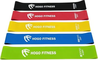 Productafbeelding van Weerstandsbanden Set van 5 - Fitnessbanden voor Spieropbouw en Yoga - 100% Natuurlijk Latex