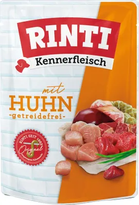 Produktbild von Rinti Kennerfleisch Huhn Frischebeutel – Nassfutter für ausgewachsene Hunde 10 x 400 g