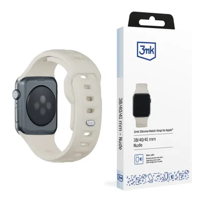 Produktbild von 3MK 5903108565646, Uhrenarmband, Apple, Watch series 1/2/3/4/5/6/7/8/9/SE/Ultra, Silikon, Edelstahl, Weiß, 38/40/41 mm