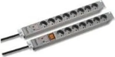 Obrázek produktu pro 19" 1U zásuvková lišta 7 x uzemňovací kontakt s ÜSS a spínačem, šedá Výrobce: Bachmann (691688)