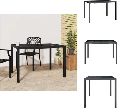 Immagine prodotto di vidaXL Tavolo da giardino antracite 110x80x72 cm in acciaio - Tavoli da giardino