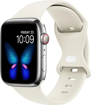 Produktbild von Strap-it Classic Silikonband - Passend für Apple Watch Series 1/2/3/4/5/6/7/8/9/10/11/SE - Beige - Armband Silikon-Sportschlaufe - iWatch Sportarmband für kleine Größe: 38 / 40 / 41 / 42mm