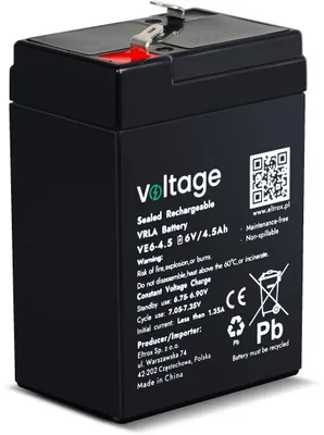 Image de Batterie AGM Voltage 6V 4,5Ah VE6-4.5 (durée de vie 6-9 ans)