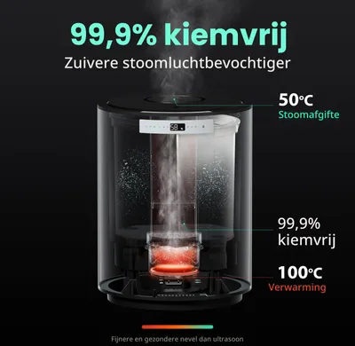 Image de Humidificateur à vapeur - 10 litres - 1000 watts - Pour les grandes pièces jusqu'à 100 m²