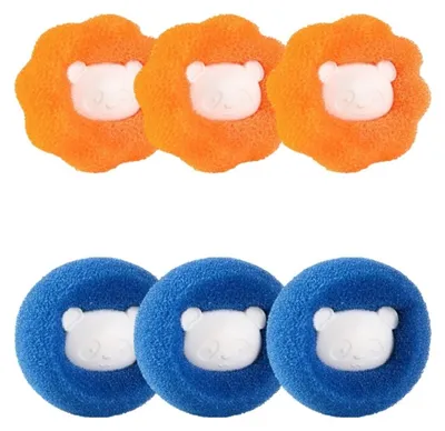 Immagine prodotto di INF Raccoglipelucchi per Lavatrice 6 Pezzi — Collettore Riutilizzabile in Silicone per Peli e Pelucchi con Design Antinodo