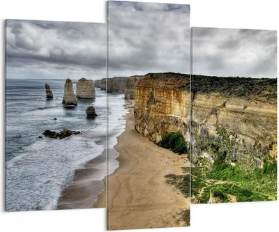 Produktbild von Bild auf Leinwand - Leinwandbild - Strand Ozean Landschaft - 130x100cm - Wand Bild - Wanddeko - Leinwanddruck - Bilder - Kunstdruck - Wanddekoration - Leinwand bilder - Wandkunst - CB130x100-0141