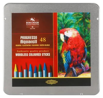 Produktbild von Progresso Aquarell- Vollminenstifte  48er Set im Metalletui