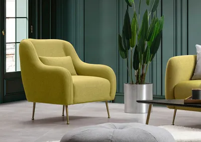 Produktbild von Hanah Home, Sevilla Armchair - Yellow, Ohrensessel, Gelb, Polyester, 78 x 89 x 90 x cm