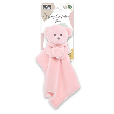Produktbild von Lorelli Schnuffeltuch Bär Rosa, Schmusetuch Baby ab 0 Monate