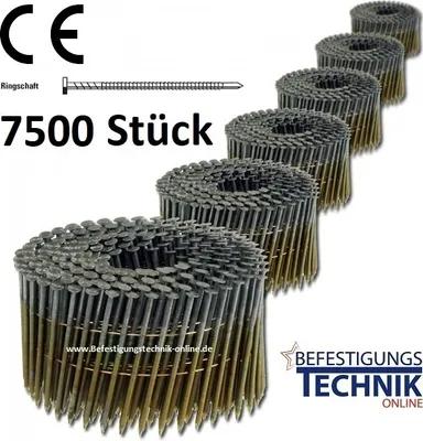 Produktbild von 2,8x65mm Ringschaft verzinkt Coilnägel drahtmagaziniert 16° Bostitch für Coilnagler 7,5M