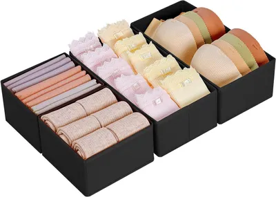Aufbewahrungsboxen-Set, 4er, Vliesstoff, faltbar, 30x15x9 & 15x15x9 cm