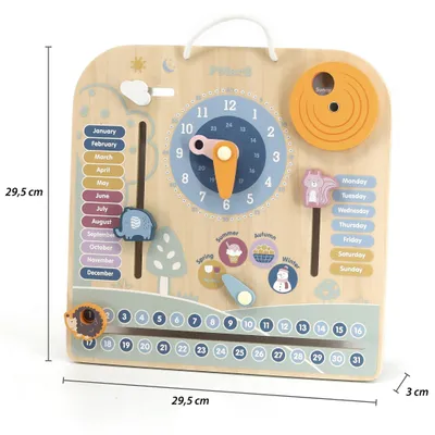 Produktbild von VIGA PolarB Holzkalender und Uhr Montessori