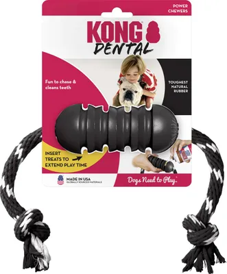 Produktbild von Kong Hundespielzeug Extreme Dental mit Tau 50 cm schwarz