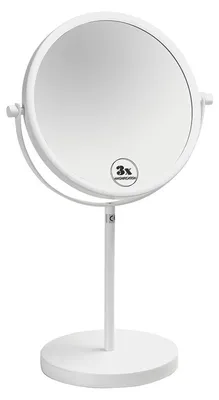 Image de Miroir cosmétique Bemeta blanc double face sur pied, diamètre 200 mm, blanc