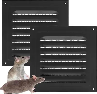 Produktbild von PromoHome® 2 Stück Schwarze Lüftungsgitter-Abdeckung – Quadratisches Wandgitter mit Insektenschutz, Edelstahl, 15x15 cm