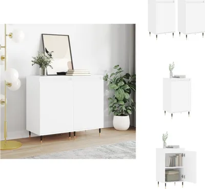 Immagine prodotto di vidaXL Credenze 2 pz. Bianco 40x35x70 cm Materiale a base di legno - Credenze