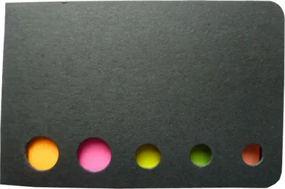 Produktbild von Haftnotiz-Set / mit 5 neonfarbene Haftnotizblöckchen / Farbe: schwarz
