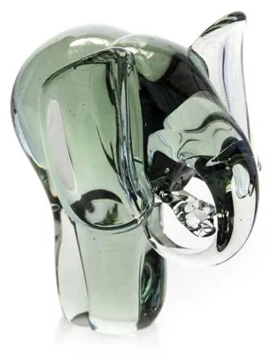 Glas-Elefantenskulptur, recycelt, Fair Trade, Größe A, 18,5 cm