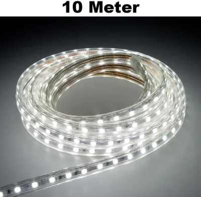 Produktbild von Leuchtstreifen SMD2835 60 LED/Meter LED Strip Stripe Lichtleiste Lichterkette Lichtband Lichtstreifen Band Weiß 10 Meter Länge Komplett Set