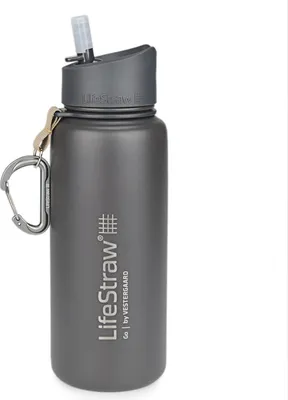 Obrázek produktu pro LifeStraw Go Steinless Steel (šedá) - Vakuová láhev na pití s filtrem - 0,7 l