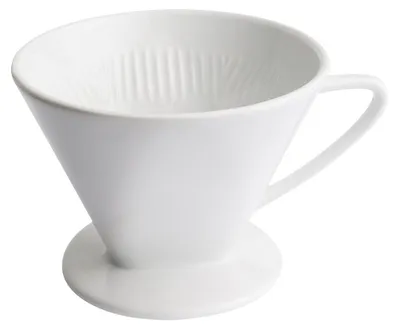 Kaffeefilter Größe 2 aus Porzellan, 2 Tassen, rund, weiß