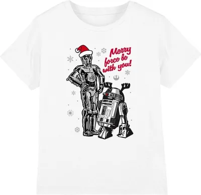 Obrázek produktu pro Star Wars - "Veselé Vánoce s droidy" dětské tričko TV3441 (152-158) (Bílá)