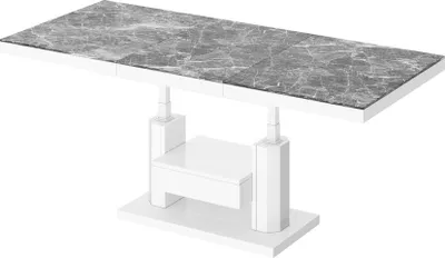 Produktbild von Design Couchtisch Tisch mit Schublade HM-120 Hochglanz stufenlos höhenverstellbar ausziehbar Esstisch