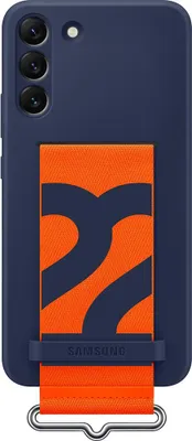 Image de Coque pour Samsung Galaxy S22+ 5G Silicone Grip avec Lanière Fonction Stand Bleu Marine Samsung