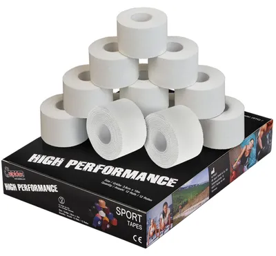 Productafbeelding van Sporttape - Zinkoxidetape - 3,8 cm x 10 m - 12 rollen - Vingertape