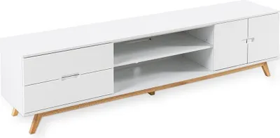 Produktbild von TV-Lowboard mit praktischen Details, ca. 200x40x50 cm – Weiß