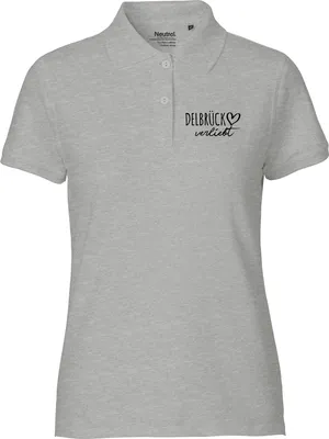 Produktbild von Huuraa Damen Polo Shirt Delbrück verliebt XXL Sport Grey Bio Baumwolle Fairtrade Poloshirt Geschenkidee