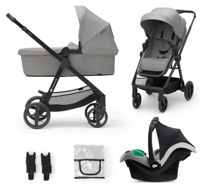 Image de Kinderkraft Newly Pro Moonlight Grey Poussette combinée 3-en-1 avec siège-auto