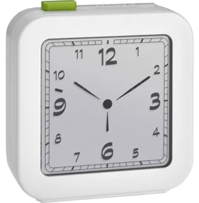 Funk-Reisewecker, digital/analog, Alarm, Snooze, weiß, 72x27x77 mm
