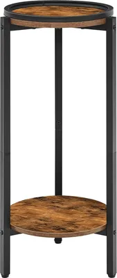 Immagine prodotto di HOOBRO tavolino a 2 livelli vintage marrone/nero 30x30x72cm