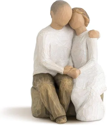 Productafbeelding van Unyqoos® Willow Tree verjaardagsfiguur – handgiet decoratief beeld van kunsthars, met de hand beschilderd, houtsnij-look, hoogte 15 cm